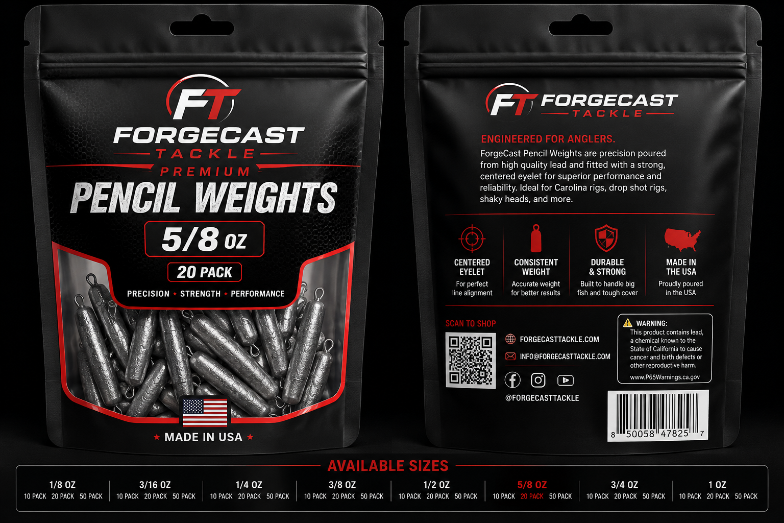 ForgeCast Tackle premium pencil weight pouch